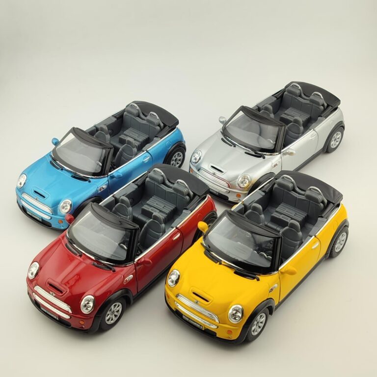 group of four cars in different color, it is placed ina way that easily identified by customer.