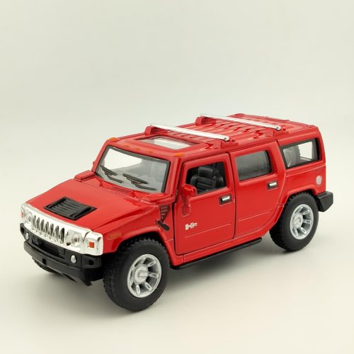 Kins mart red colored 2008model hummer H2 suv, with pull back action.